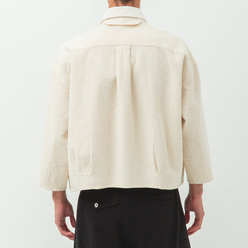 Merely Made Indian Cropped Shirt Ivory 25SMLPR271SH-1 98741593 Fit Back Degli Uberti